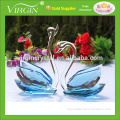 Hot sale beautiful crystal glass pair swan for wedding favor decoration, wedding gift